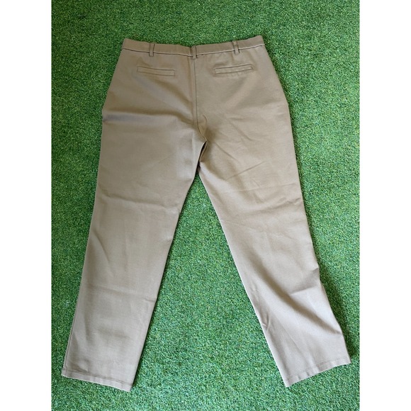 Susan Graver Pants Womens Large Tan Stretch Slash Pockets Classic Flat Front - Picture 2 of 6